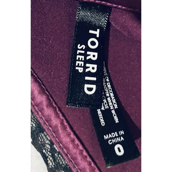 Torrid Sleep Slip Dress Womens Large Purple Satin Black Lace Chemise Romantic - Picture 4 of 5